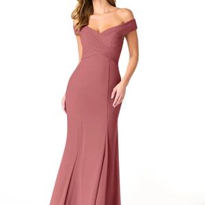 Off-Shoulder Azazie Amythest Gown